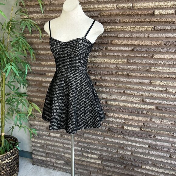 Forever 21 Black Mesh Cage Back Short Skater Dress Size Small - Picture 7 of 9